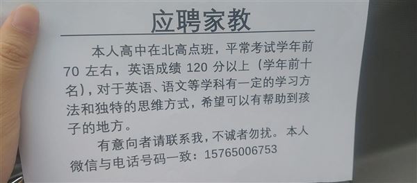 应聘家教